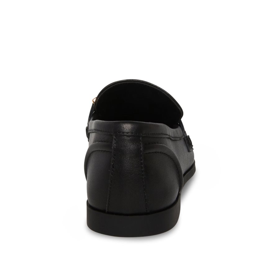 Black Steve Madden Carrine Leather Women's Loafers | PH 4972JME